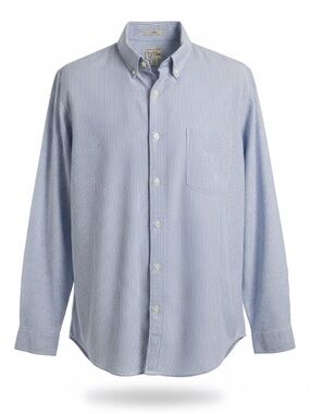 J Crew Classic Blue Stripe Button-Down Shirt - Men